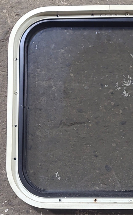 Used Black Radius Non Opening Window : 18 1/4" W x 17 3/4" H x 2" D