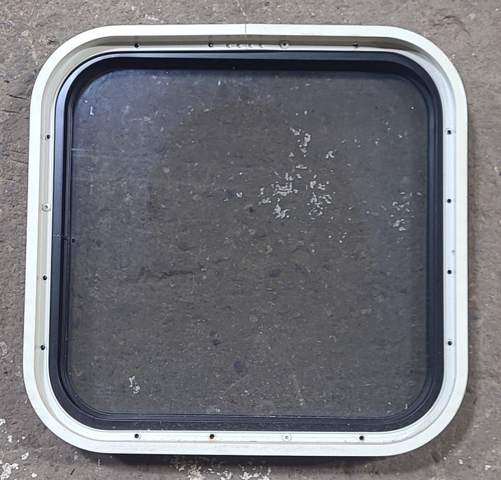 Used Black Radius Non Opening Window : 18 1/4" W x 17 3/4" H x 2" D