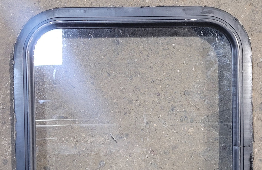 Used Black Radius Non Opening Window : 18 1/4" W x 21 3/4" H x 1 3/4"