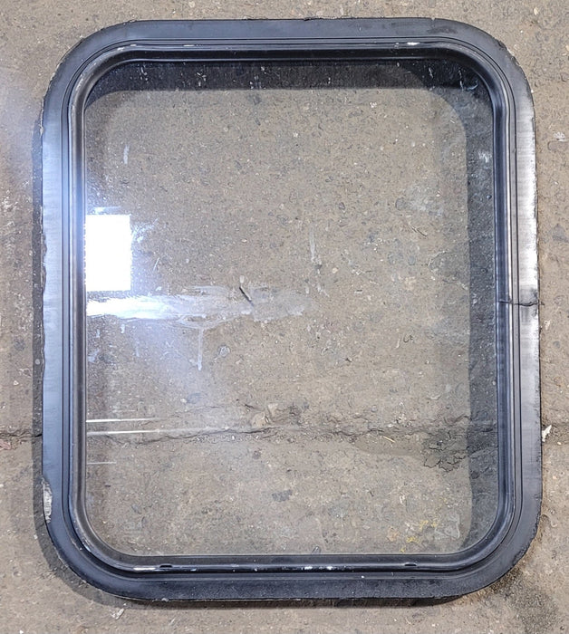 Used Black Radius Non Opening Window : 18 1/4" W x 21 3/4" H x 1 3/4"