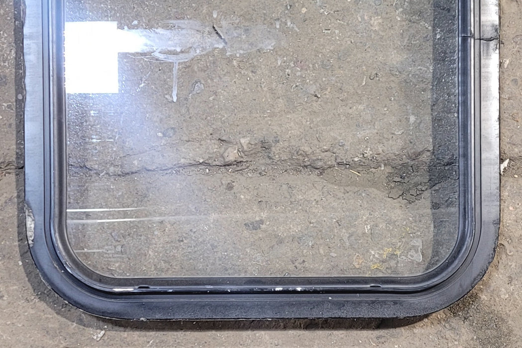 Used Black Radius Non Opening Window : 18 1/4" W x 21 3/4" H x 1 3/4"