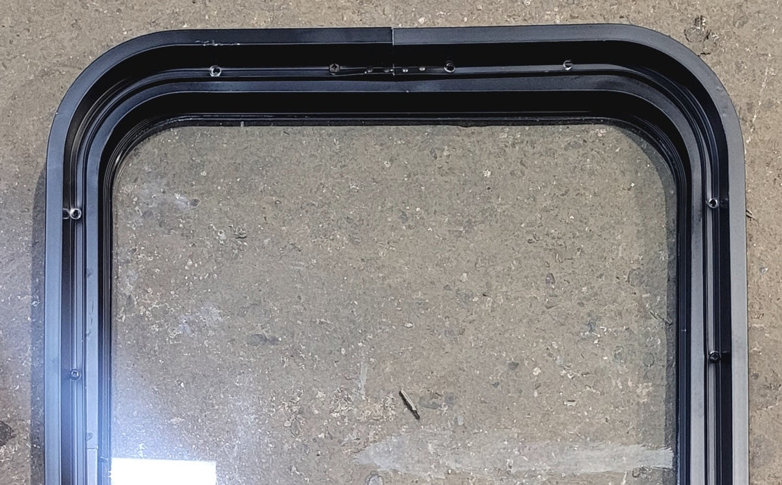 Used Black Radius Non Opening Window : 18 1/4" W x 21 3/4" H x 1 3/4"