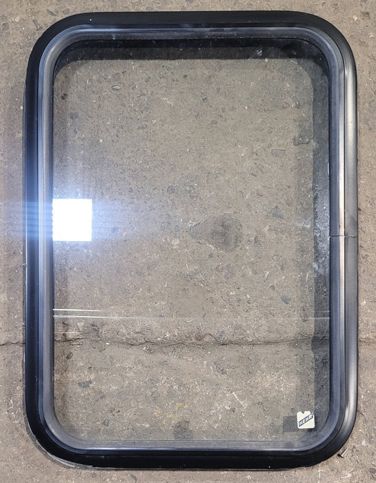 Used Black Radius Non Opening Window : 18 1/4" W x 25 3/4" H x 1 3/4"
