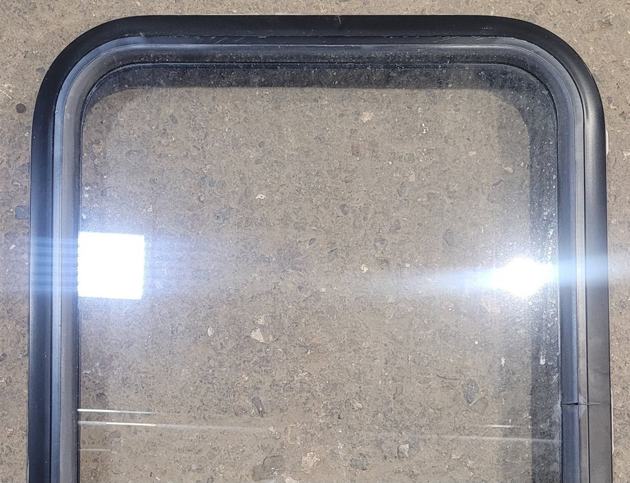 Used Black Radius Non Opening Window : 18 1/4" W x 25 3/4" H x 1 3/4"