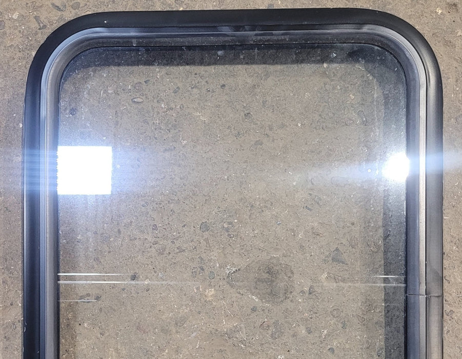 Used Black Radius Non Opening Window : 18 1/4" W x 25 3/4" H x 1 3/4"