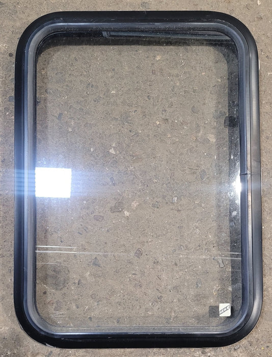 Used Black Radius Non Opening Window : 18 1/4" W x 25 3/4" H x 1 3/4"