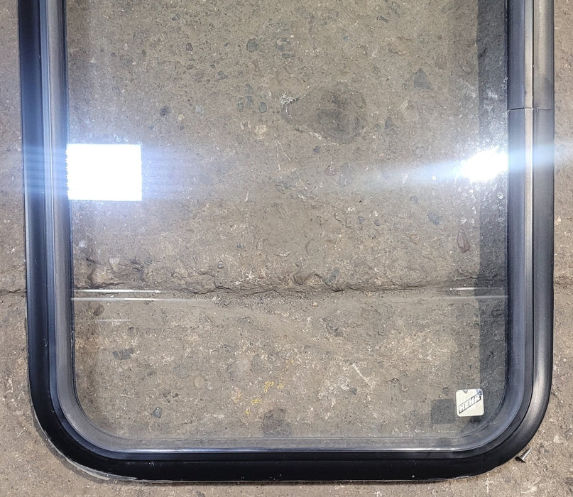 Used Black Radius Non Opening Window : 18 1/4" W x 25 3/4" H x 1 3/4"