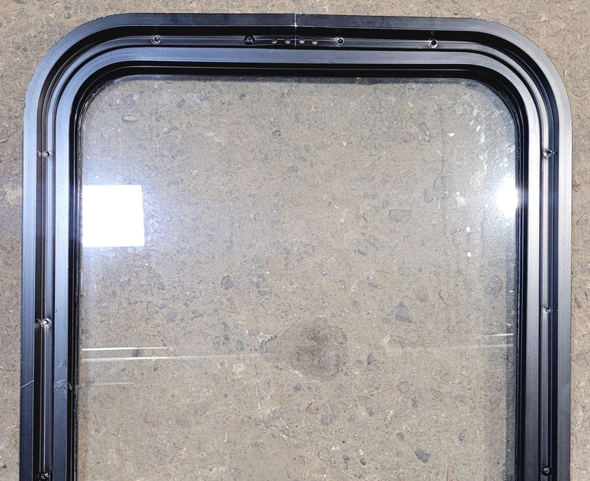 Used Black Radius Non Opening Window : 18 1/4" W x 25 3/4" H x 1 3/4"