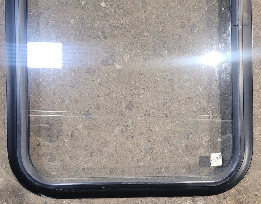 Used Black Radius Non Opening Window : 18 1/4" W x 25 3/4" H x 1 3/4"