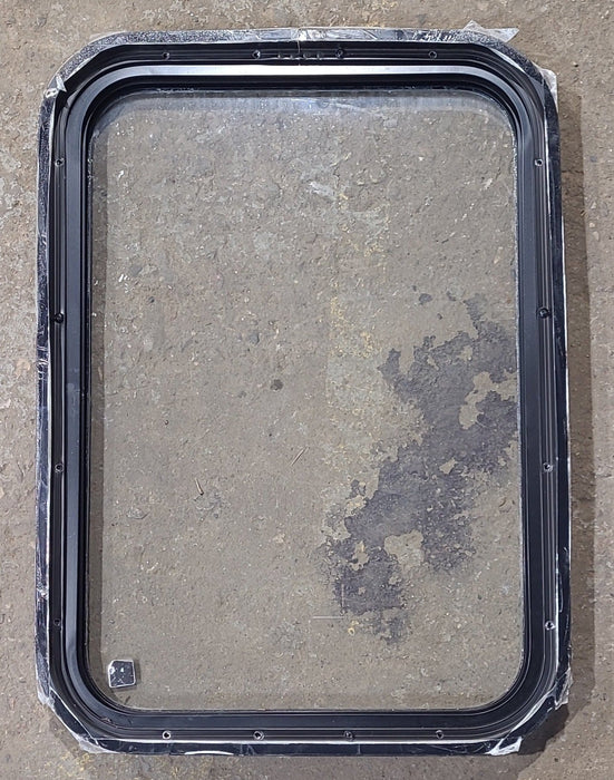 Used Black Radius Non Opening Window : 18 1/4" W x 25 3/4" H x 1 3/4" D