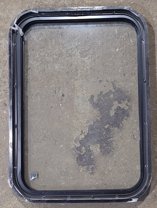 Used Black Radius Non Opening Window : 18 1/4" W x 25 3/4" H x 1 3/4" D