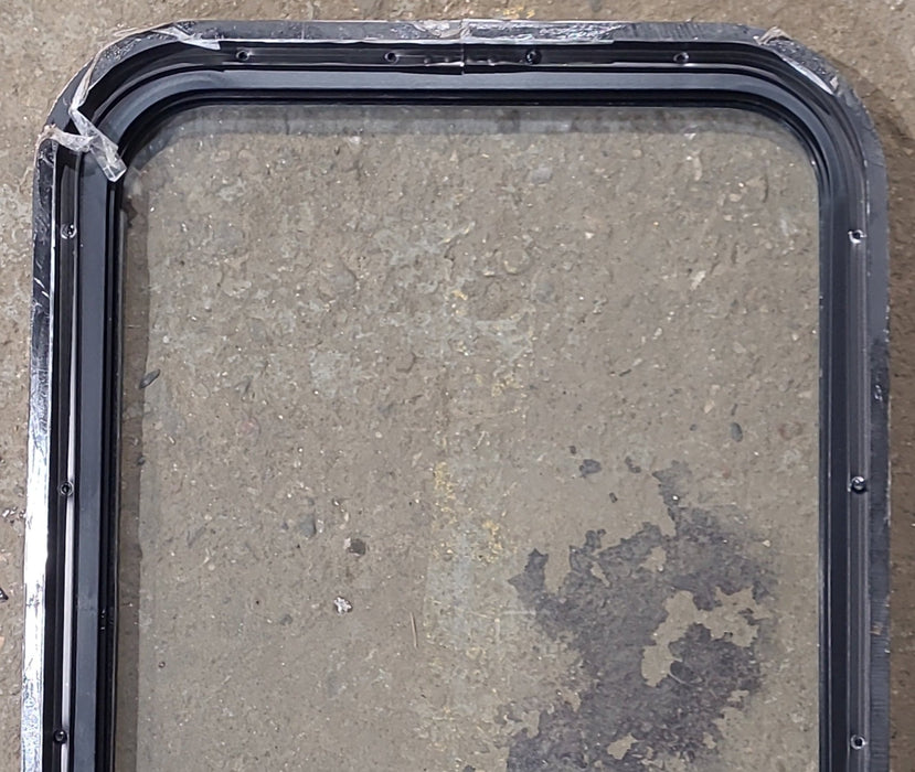 Used Black Radius Non Opening Window : 18 1/4" W x 25 3/4" H x 1 3/4" D