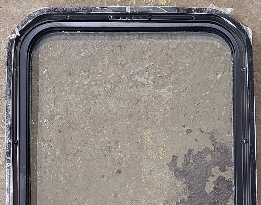 Used Black Radius Non Opening Window : 18 1/4" W x 25 3/4" H x 1 3/4" D