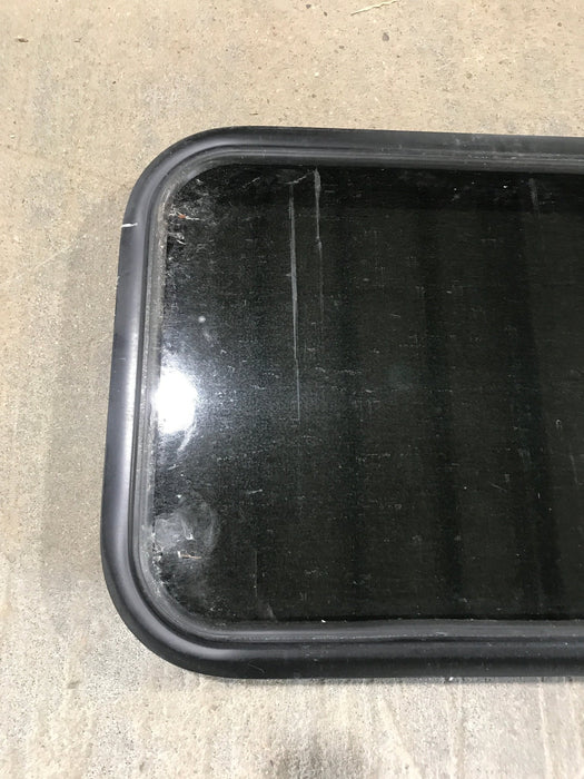 Used Black Radius Non Opening Window : 21 1/2" W x 17 1/2" H x 1 7/8"