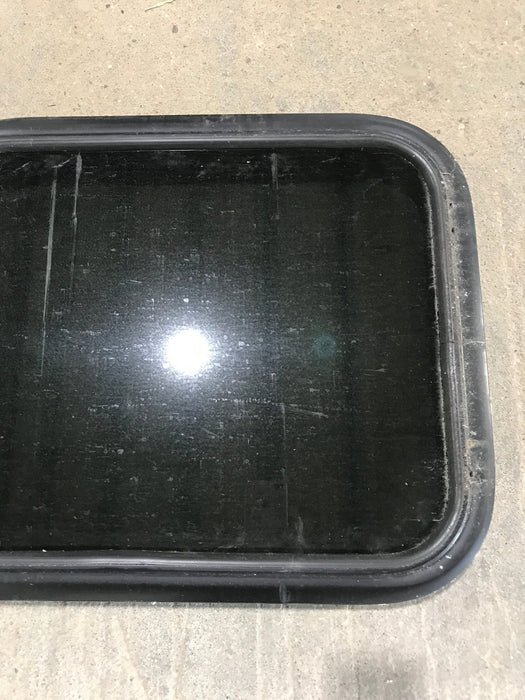 Used Black Radius Non Opening Window : 21 1/2" W x 17 1/2" H x 1 7/8"