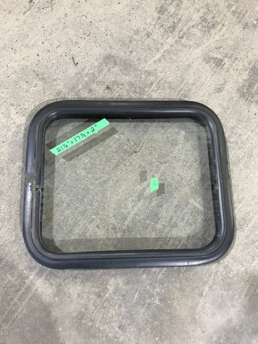 Used Black Radius Non Opening Window : 21 1/2" W X 17 1/2" H X 2" D