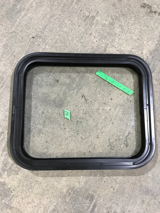 Used Black Radius Non Opening Window : 21 1/2" W X 17 1/2" H X 2" D