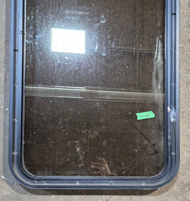 Used Black Radius Non Opening Window : 21 3/4" W x 42 1/4" H x 2"