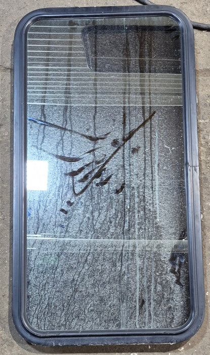 Used Black Radius Non Opening Window : 21 3/4" W x 42 1/4" H x 2"