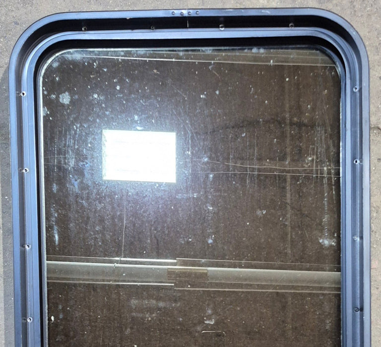 Used Black Radius Non Opening Window : 21 3/4" W x 42 1/4" H x 2"
