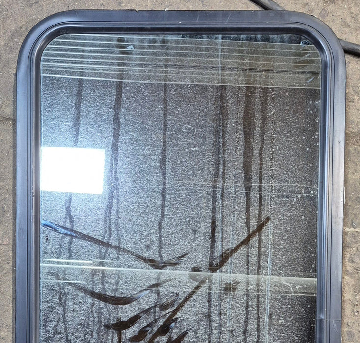 Used Black Radius Non Opening Window : 21 3/4" W x 42 1/4" H x 2"