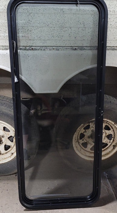 Used Black Radius Non-Opening Window : 21 3/4 X 54 1/4" X 2" D