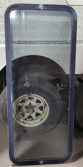 Used Black Radius Non-Opening Window : 21 3/4 X 54 1/4" X 2" D
