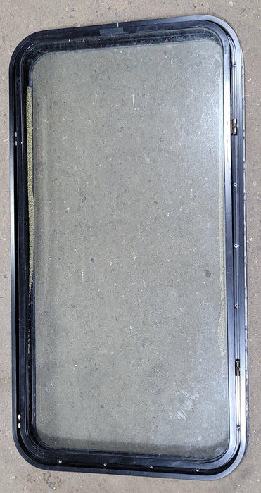 Used Black Radius Non-Opening Window : 22" W X 42 1/4" H X 2" D
