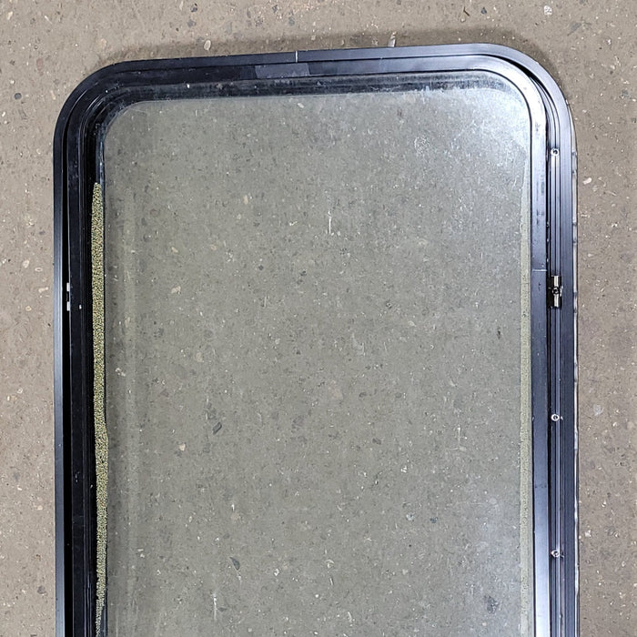 Used Black Radius Non-Opening Window : 22" W X 42 1/4" H X 2" D