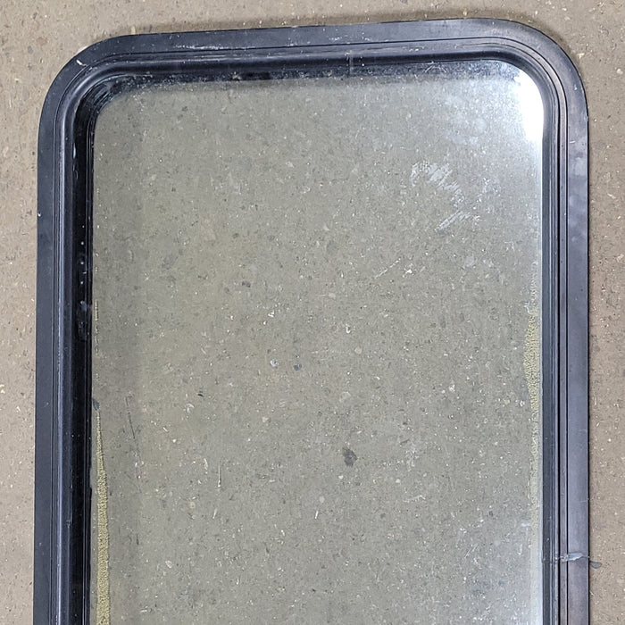 Used Black Radius Non-Opening Window : 22" W X 42 1/4" H X 2" D