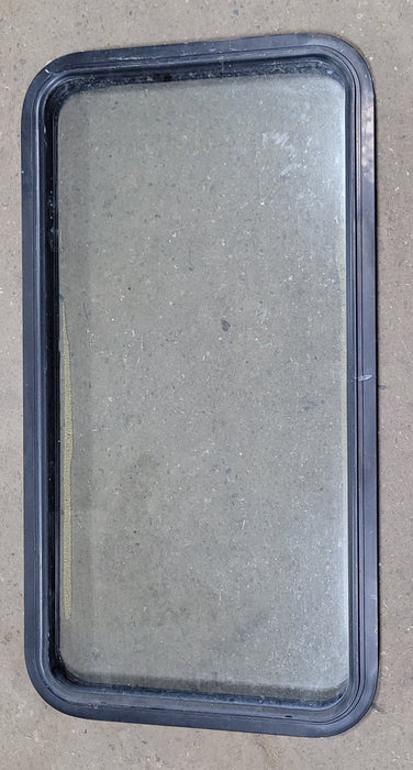 Used Black Radius Non-Opening Window : 22" W X 42 1/4" H X 2" D