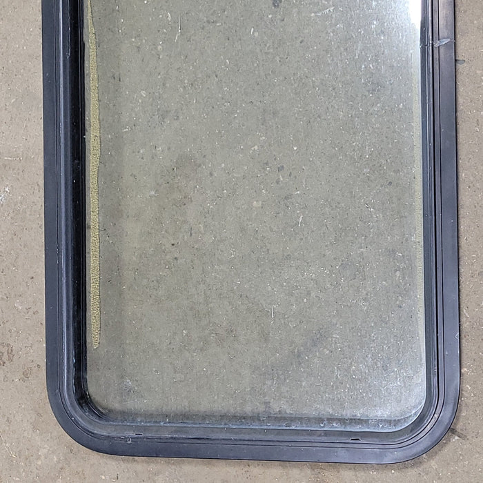 Used Black Radius Non-Opening Window : 22" W X 42 1/4" H X 2" D