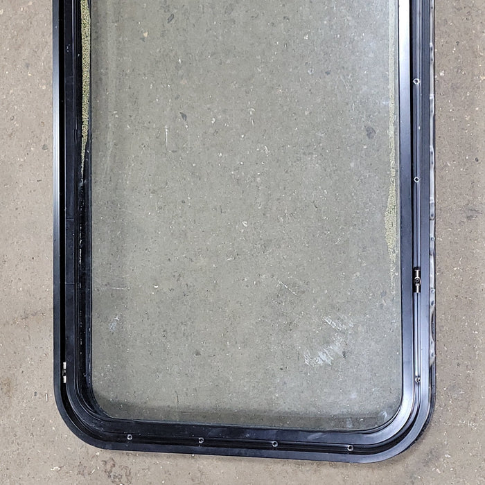 Used Black Radius Non-Opening Window : 22" W X 42 1/4" H X 2" D