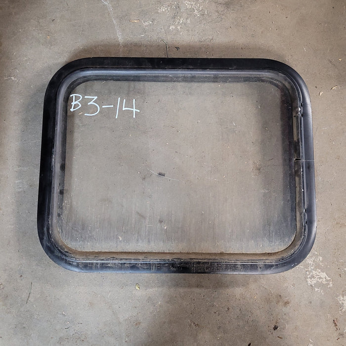 Used Black Radius Non-Opening Window : 22 X 18 7/8 X 2" D - Young Farts RV Parts