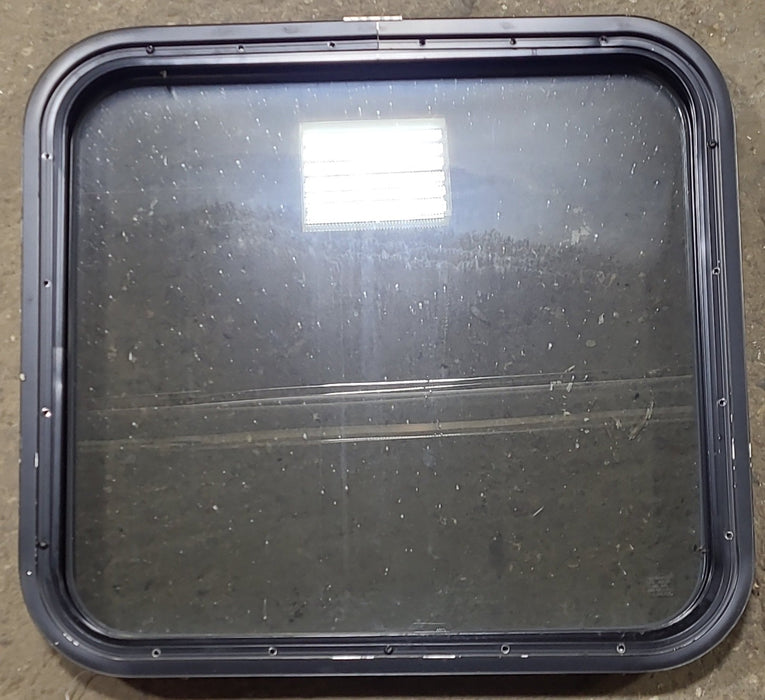 Used Black Radius Non Opening Window : 23 1/2" W x 21 1/2" H x 1 3/4" D - Young Farts RV Parts