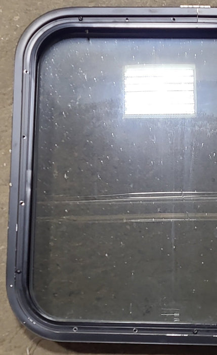 Used Black Radius Non Opening Window : 23 1/2" W x 21 1/2" H x 1 3/4" D - Young Farts RV Parts