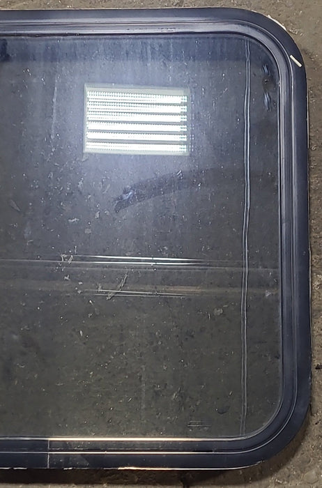 Used Black Radius Non Opening Window : 23 1/2" W x 21 1/2" H x 1 3/4" D - Young Farts RV Parts