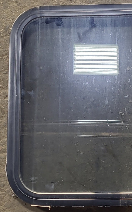 Used Black Radius Non Opening Window : 23 1/2" W x 21 1/2" H x 1 3/4" D - Young Farts RV Parts