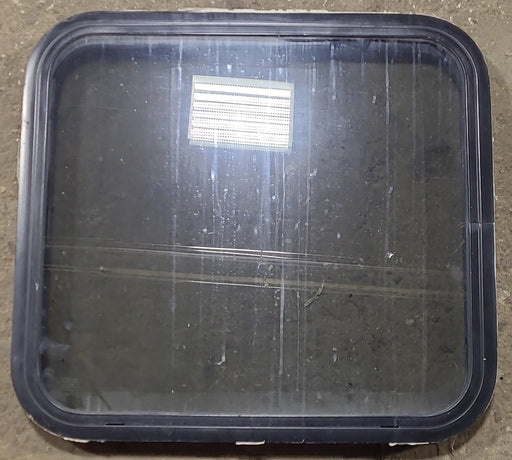 Used Black Radius Non Opening Window : 23 1/2" W x 21 1/2" H x 1 3/4" D - Young Farts RV Parts