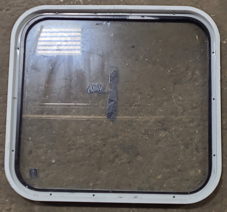 Used Black Radius Non Opening Window : 23 1/2" W x 21 3/4" H x 1 5/8" D
