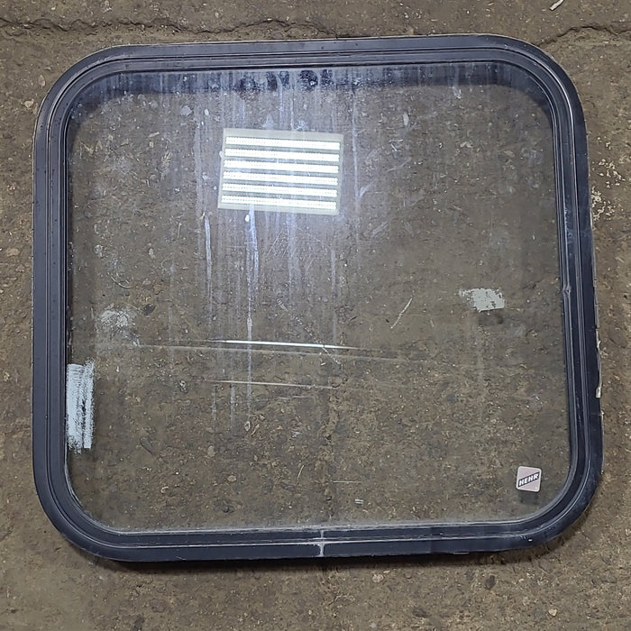 Used Black Radius Non Opening Window : 23 1/2" W x 21 3/4" H x 1 5/8" D