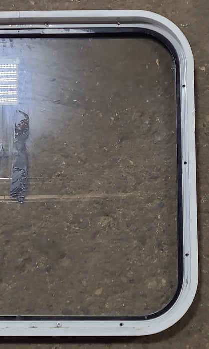 Used Black Radius Non Opening Window : 23 1/2" W x 21 3/4" H x 1 5/8" D