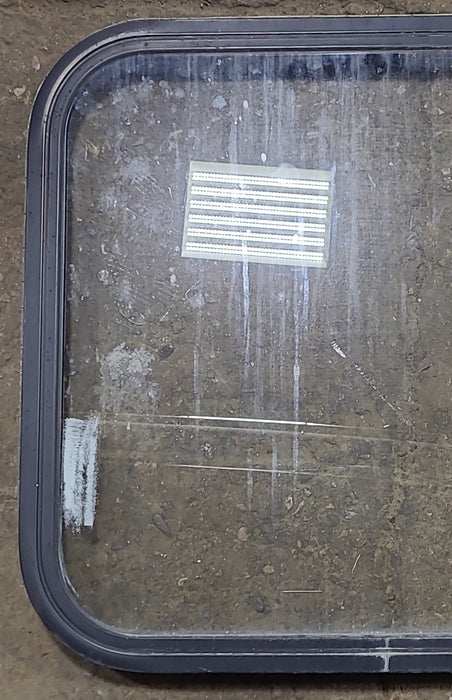 Used Black Radius Non Opening Window : 23 1/2" W x 21 3/4" H x 1 5/8" D