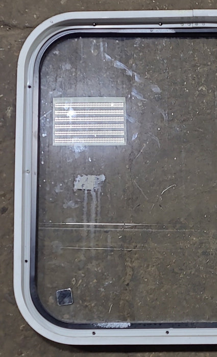 Used Black Radius Non Opening Window : 23 1/2" W x 21 3/4" H x 1 5/8" D