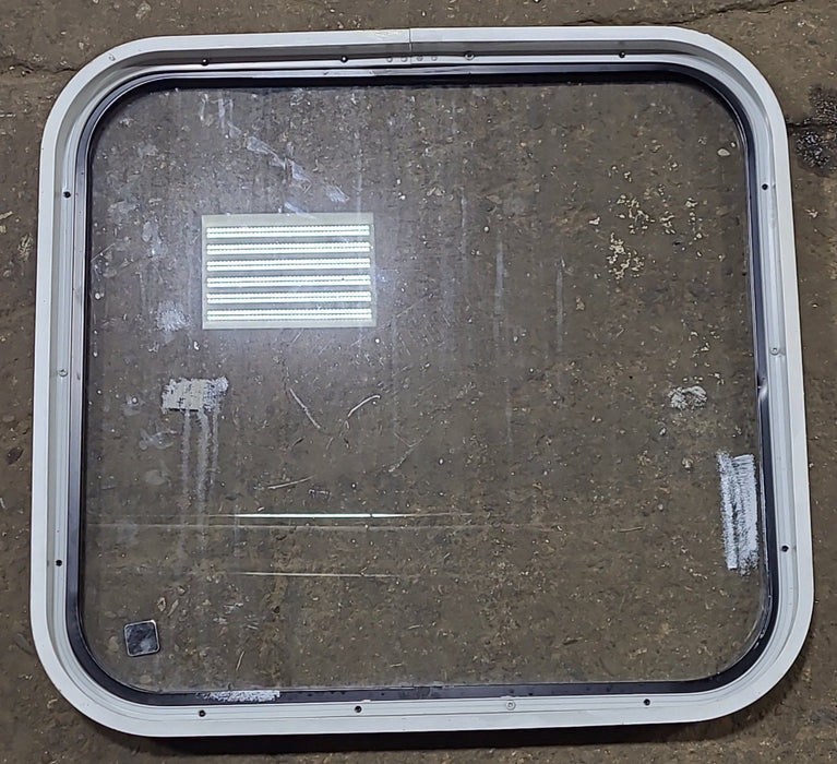 Used Black Radius Non Opening Window : 23 1/2" W x 21 3/4" H x 1 5/8" D