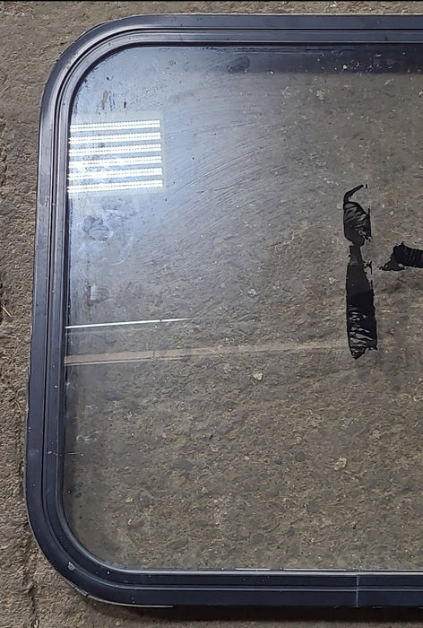 Used Black Radius Non Opening Window : 23 1/2" W x 21 3/4" H x 1 5/8" D