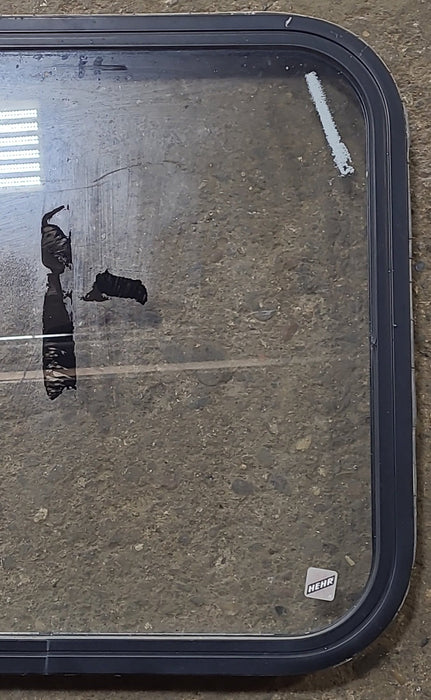 Used Black Radius Non Opening Window : 23 1/2" W x 21 3/4" H x 1 5/8" D
