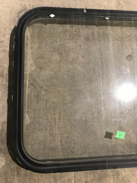 Used Black Radius Non Opening Window : 23 1/2" W x 22" H x 1 7/8"