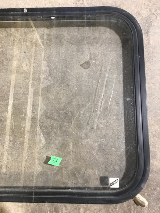 Used Black Radius Non Opening Window : 23 1/2" W x 22" H x 1 7/8"