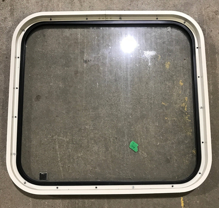 Used Black Radius Non Opening Window : 23 1/2" W x 22" H x 1 7/8"